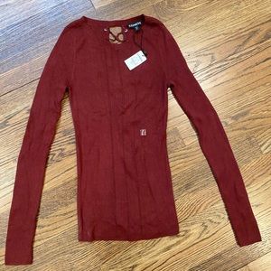 Express Red Lace back sweater